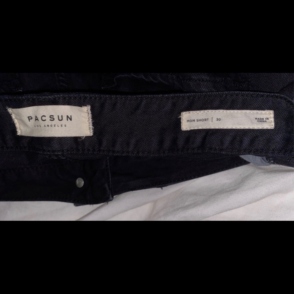 Pacsun high rise black denim cuffed mom short